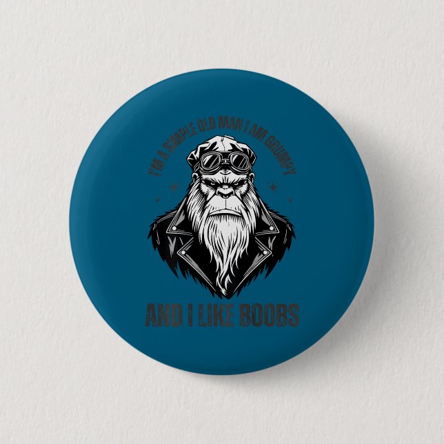 A simple old man am grumpy and like (on back) button (Front)