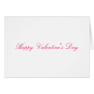 A simple pink fonts white Valentine's card