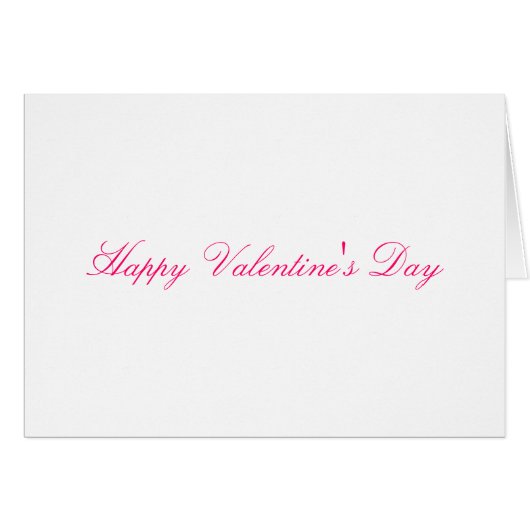 A simple pink fonts white Valentine's card (Front Horizontal)