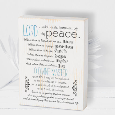 A Simple Prayer By St.francis Wooden Box Sign