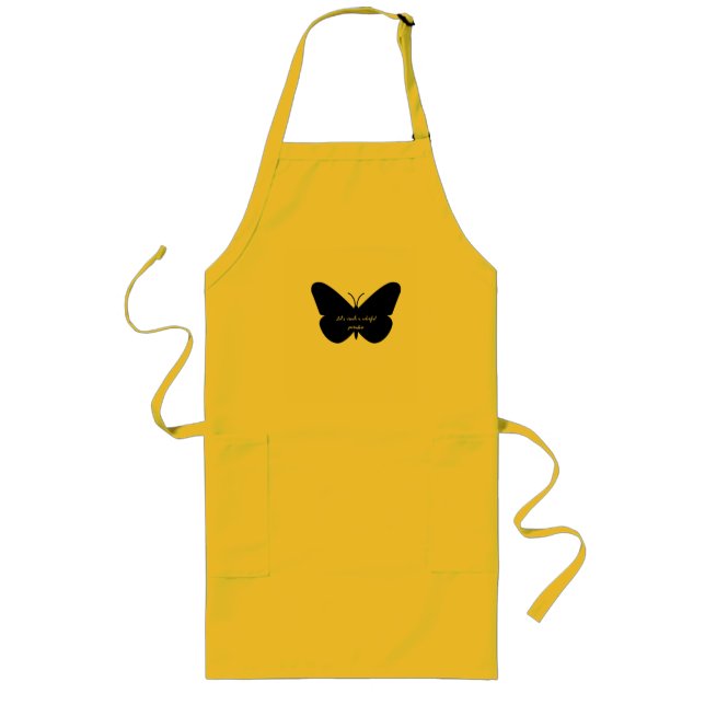 A simple quote in a simple butterfly long apron (Front)
