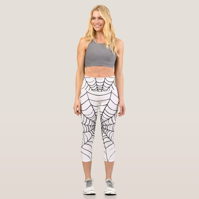 A Simple Spider's Web Capri Leggings (Front)