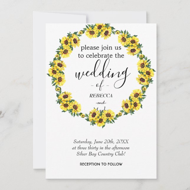 A simple whit florals invitation for you (Front)