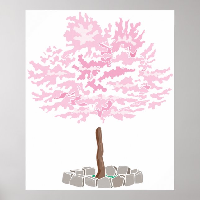 A Single Cherry Blossom Tree Poster (Front)