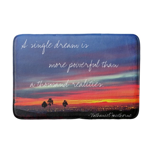 A Single Dream Quote Orange Blue Sunset Photo Bold Bathroom Mat (Front)