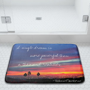A Single Dream Quote Orange Blue Sunset Photo Bold Bathroom Mat
