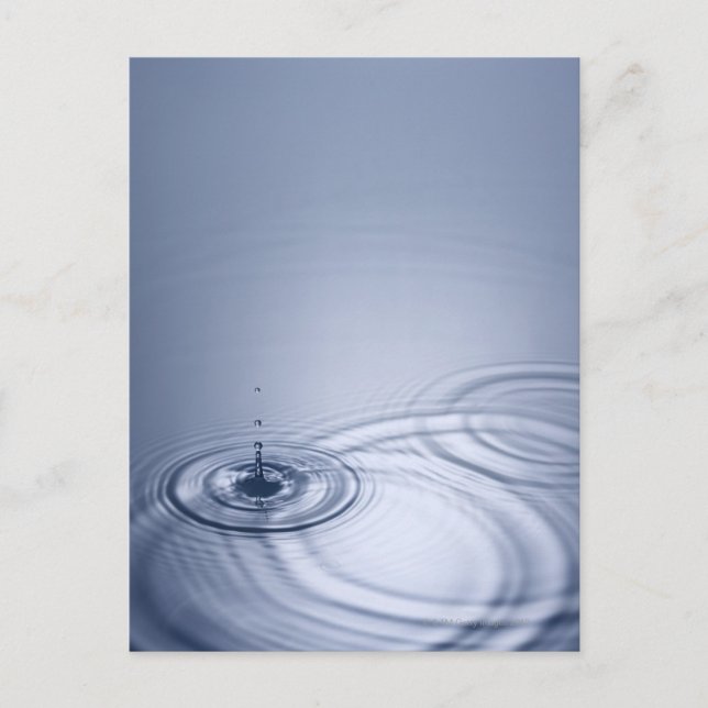 A single droplet of water falling into a calm postcard (Front)
