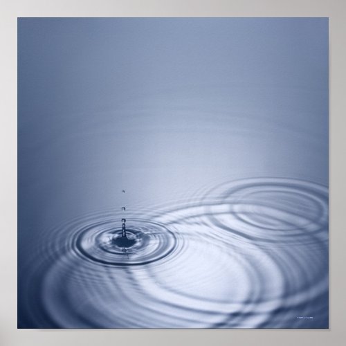 A single droplet of water falling into a calm poster