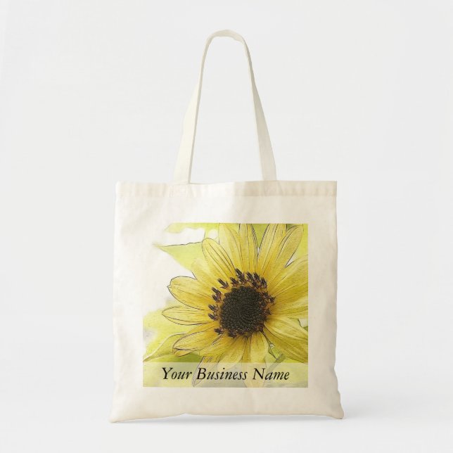 A Single Lemon Yellow Sunflower Tote Bag (Front)