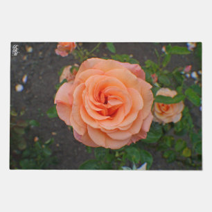 A Single Orange Flower Doormat