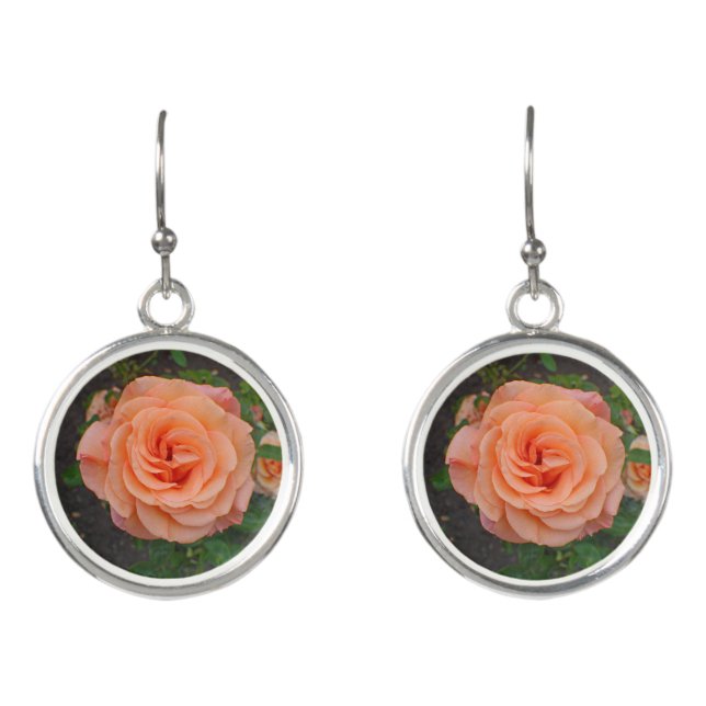 A Single Orange Flower Earrings (Front)