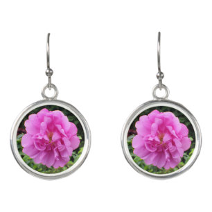 A Single Pink Flower Earrings