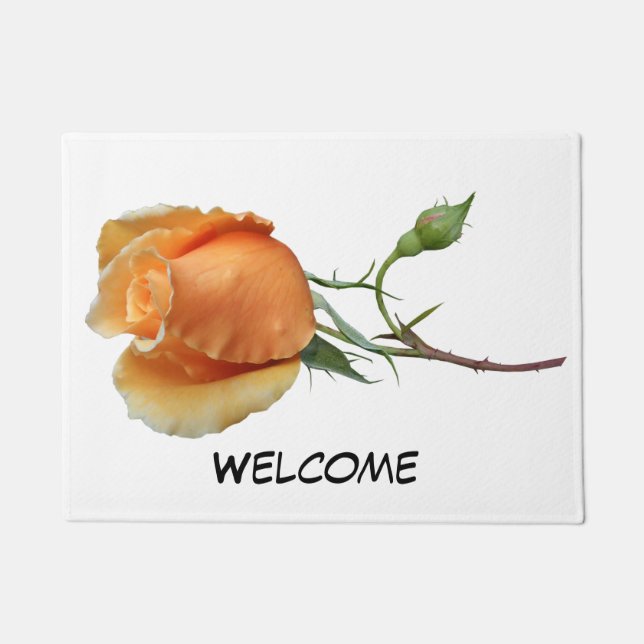 A single rose cutting         doormat (Front)