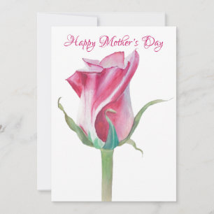 A Single Rose Flat Mother’s Day Card