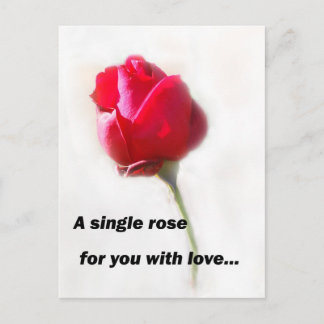 A single rose for you with love... postcard