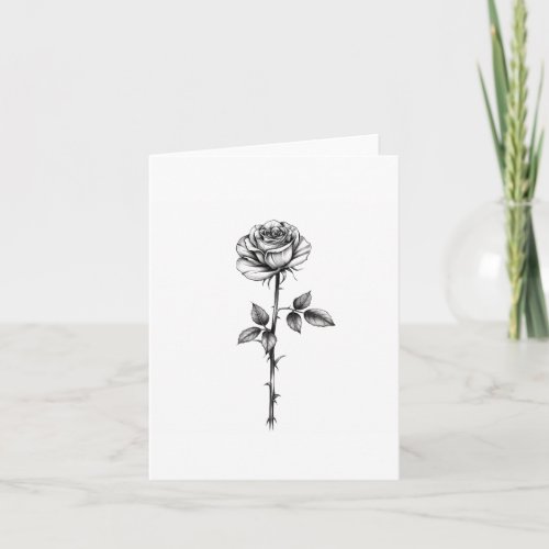 A single rose symbolising love loss and life card