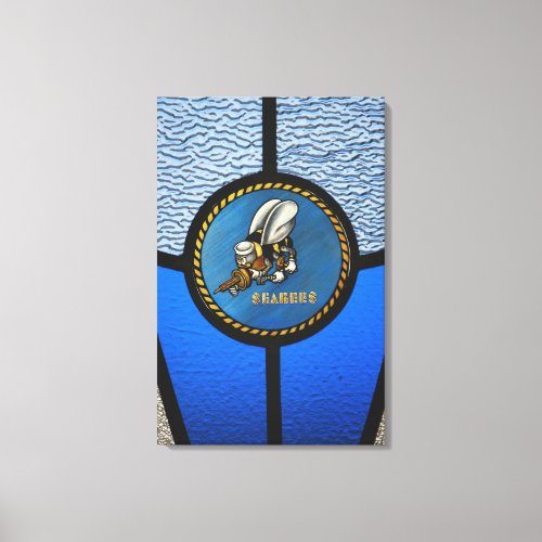 A single Seabee logo Canvas Print