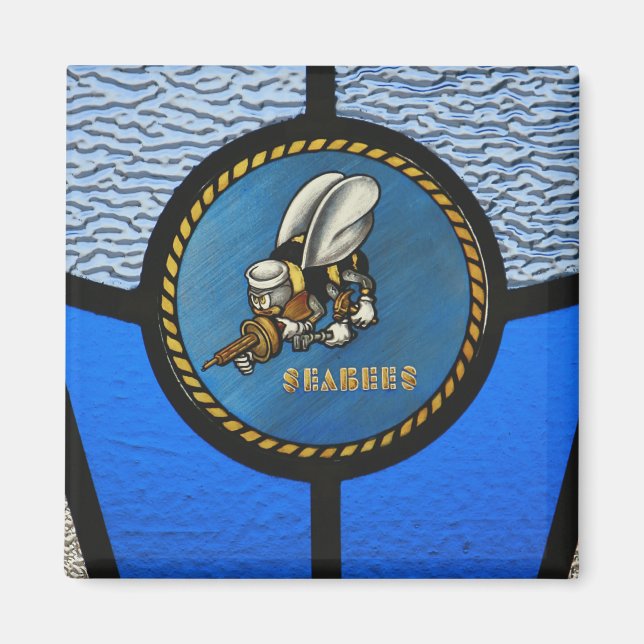 A single Seabee logo Magnet (Front)