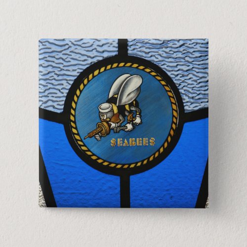 A single Seabee logo Pinback Button