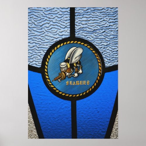 A single Seabee logo Poster