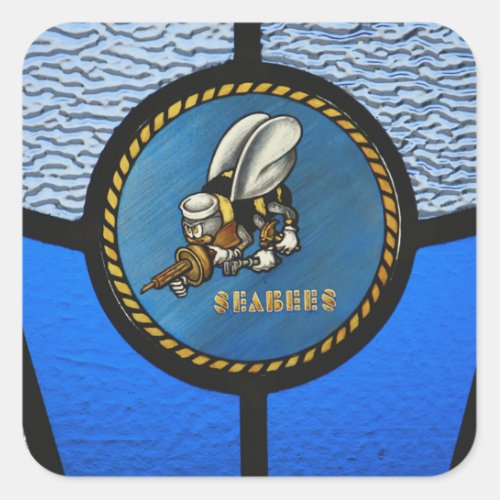 A single Seabee logo Square Sticker