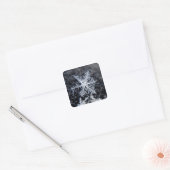 A single snowflake on stands out square sticker (Envelope)