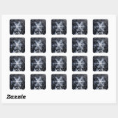 A single snowflake on stands out square sticker (Sheet)