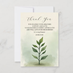 A Single Stem of Leaves Thank You Card