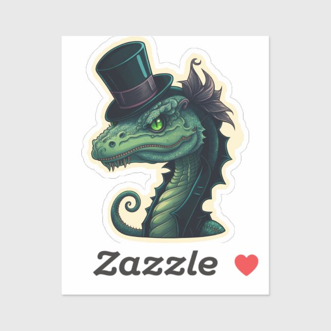 A Sinister Dragon in a Top Hat  Sticker (Sheet)