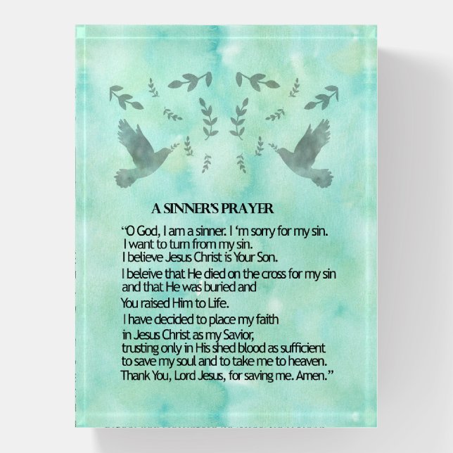 A Sinner's Prayer Paperweight (Vertical)