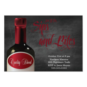 A Sip And A Bite Halloween Party Invitation
