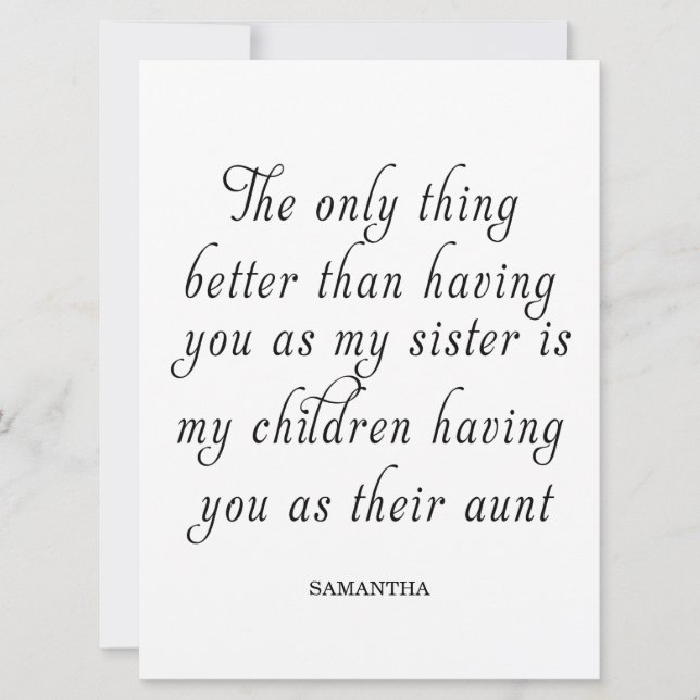 A Sister Is A Gift To The Heart Invitation (Front)