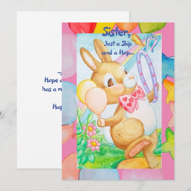 A Sister's Birthday Greetings Card (Front/Back)