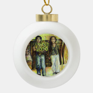 A Sistine ChapeI Phase of a ChaIIenge  Ceramic Ball Christmas Ornament