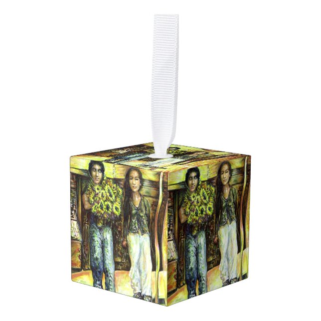 A Sistine ChapeI Phase of a ChaIIenge  Cube Ornament (Front Angled)