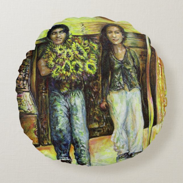 A Sistine ChapeI Phase of a ChaIIenge  Round Pillow (Front)