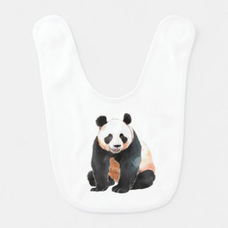 A sitting panda bib