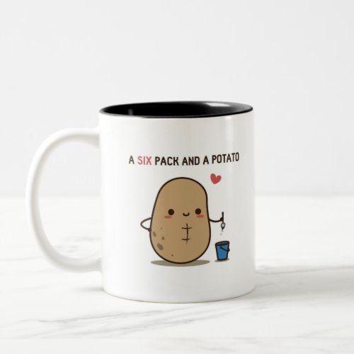 A Six Pack and A Potato Two_Tone Coffee Mug