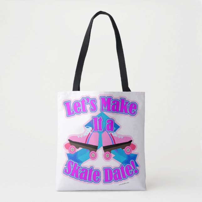 A Skate Date Fun Roller Skate Memories Tote Bag (Front)
