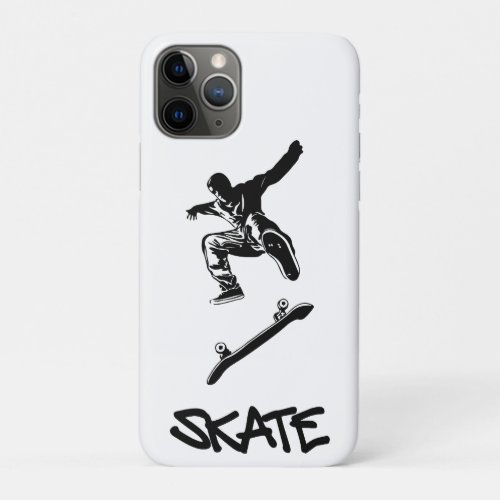 A skater performs a jump and hangs in the air iPhone 11 pro case