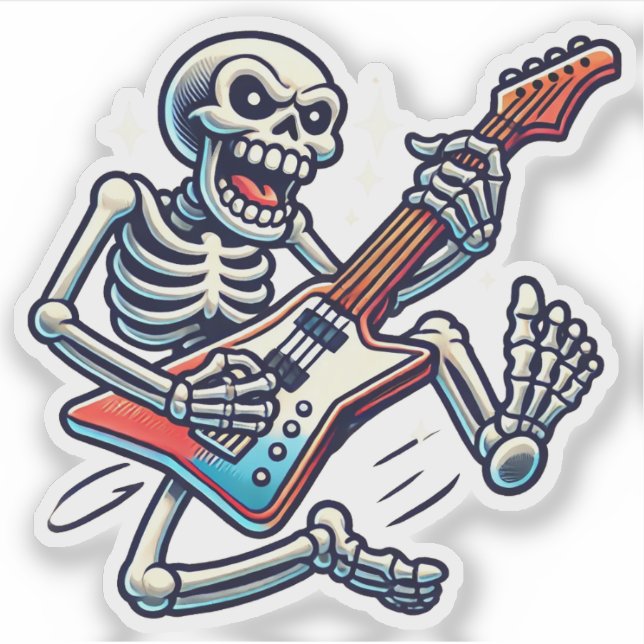 A skeleton soloing sticker (Front)