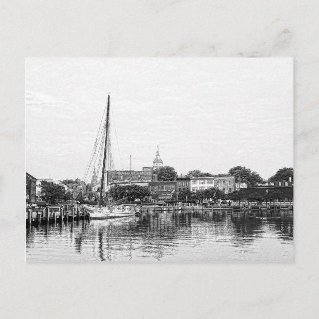 A Sketch of Annapolis Harbor Postcard (Front)