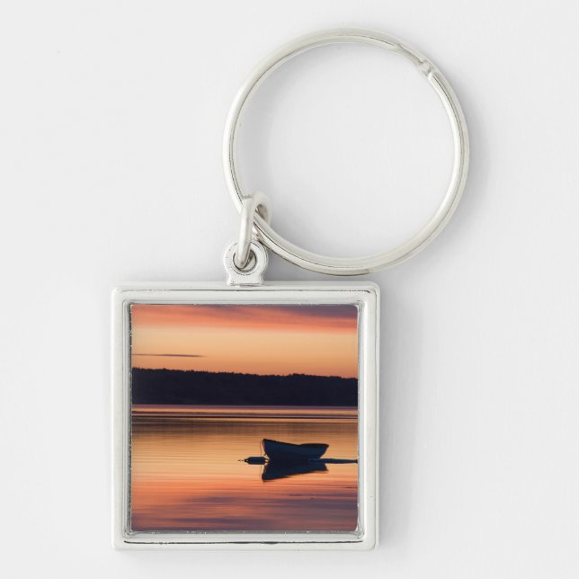 A skiff at sunrise in Eggemoggin Reach in Little Keychain (Front)