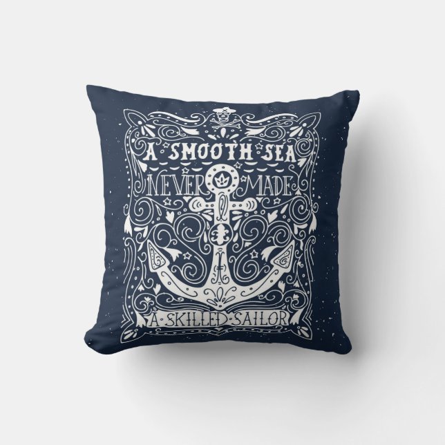 A Skilled Sailor Throw Pillow (Front)