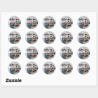 A skillfully designed poster for coffee lovers. classic round sticker