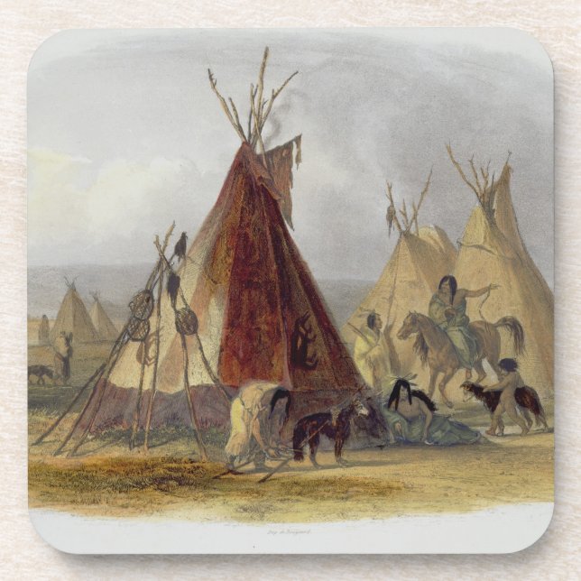 A Skin Lodge of an Assiniboin Chief, plate 16 from Coaster (Front)