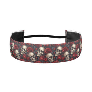 A Skull and Roses Series Design 10 Athletic Headband