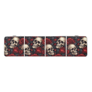 A Skull and Roses Series Design 10 Beer Pong Table
