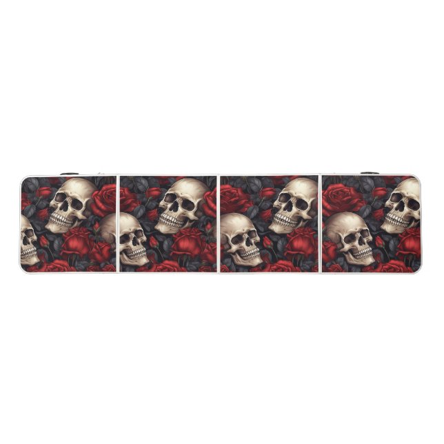 A Skull and Roses Series Design 10 Beer Pong Table (Top)