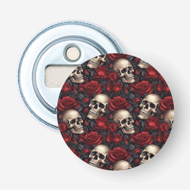 A Skull and Roses Series Design 10 Bottle Opener (Front)